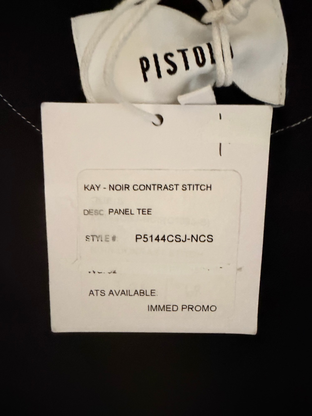 NWT PISTOLA Asymmetrical black short sleeve top with exposed stitching sz small - Picture 4 of 7